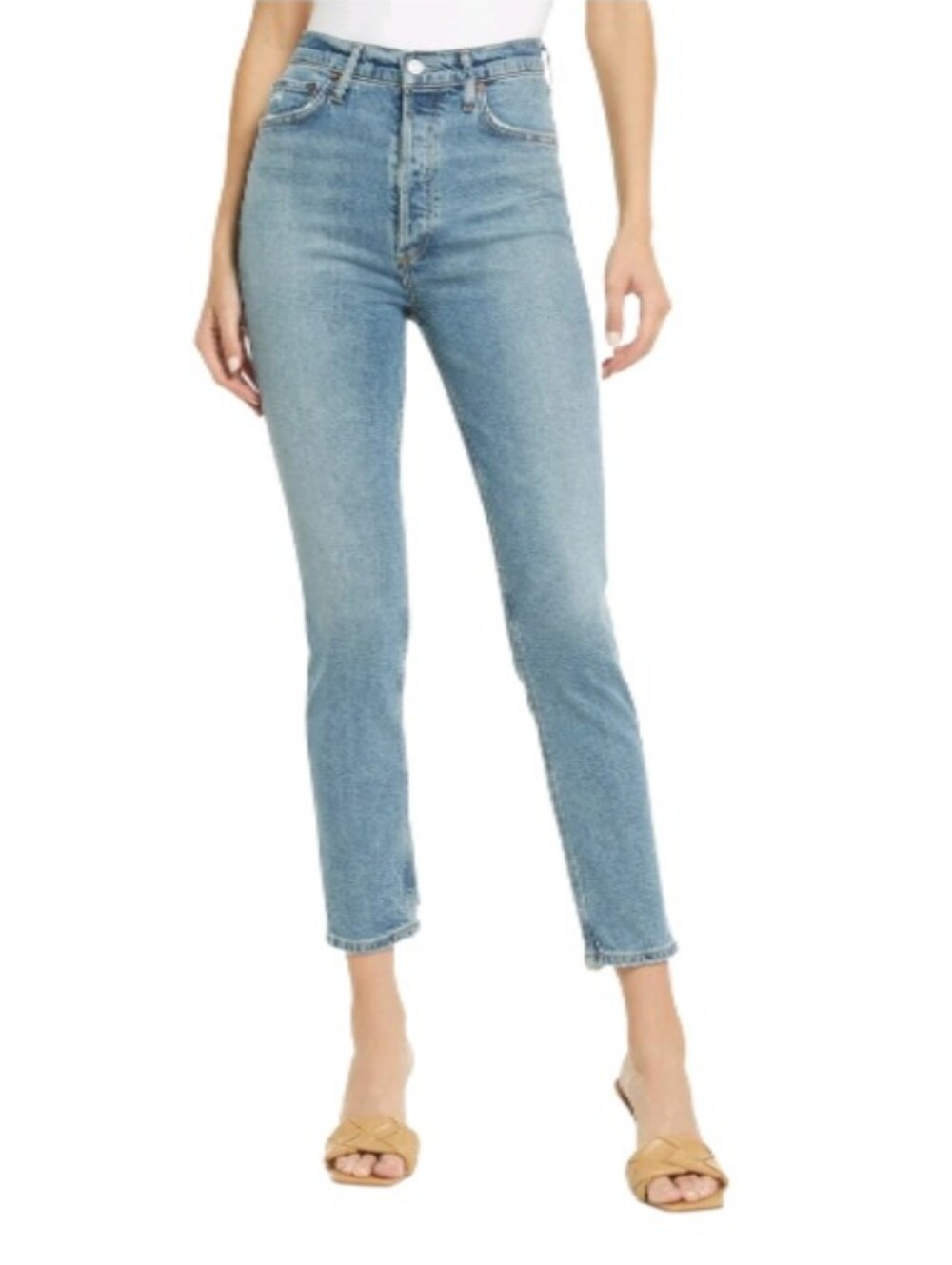 Agolde Nico High-Rise Distressed Skinny Jeans